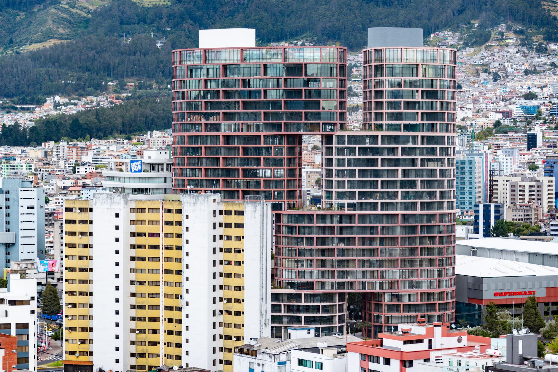 Panoramic view of Quito with modern residential towers